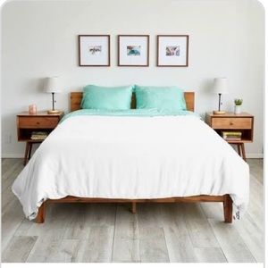 New Sheets & Giggle Eucalyptus Lyocell Duvet Cover, King/white